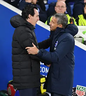Brighton And Hove Albion V Arsenal 2018-19 Prints: Unai Emery and Chris Hughton Pre-Match: Brighton & Hove Albion vs