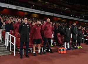 Images Dated 31st October 2018: Unai Emery and Co. Pay Tribute: Arsenal vs. Blackpool, Carabao Cup 2018-19