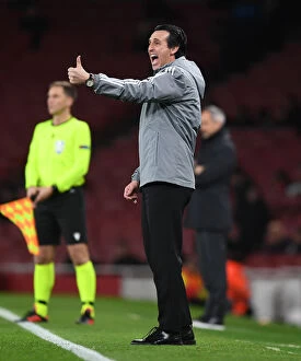 Images Dated 28th November 2019: Unai Emery Guides Arsenal in Europa League Clash Against Eintracht Frankfurt