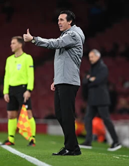 Images Dated 28th November 2019: Unai Emery Leads Arsenal in Europa League Battle Against Eintracht Frankfurt