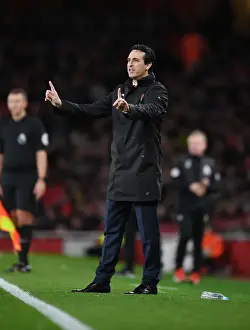 Arsenal V Huddersfield Town - 2018-19 Prints: Unai Emery Leads Arsenal Against Huddersfield Town in Premier League