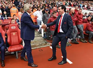 Arsenal V West Ham United 2018-19 Prints: Unai Emery and Manuel Pellegrini Pre-Match Handshake: Arsenal vs West Ham United