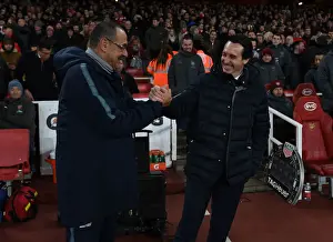 Arsenal V Chelsea 2018-19 Prints: Unai Emery and Maurizio Sarri Face Off: Arsenal FC vs Chelsea FC, Premier League 2018-19