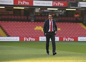 Unai Emery Pre-Match Inspection at Vicarage Road: Arsenal vs. Watford, Premier League (2018-19)