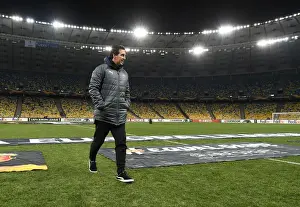 Unai Emery Scouts Pitch Before Arsenal's Europa League Clash Against Vorskla Poltava