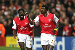 Unforgettable Moment: Adebayor and Toure's Electric Goal Celebration in Arsenal's Champions League Showdown with Liverpool (2008)