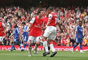 Arsenal v Chelsea 2006-07 Collection: Unforgettable Rivalry: Gilberto and Fabregas Goal - Arsenal Holds Chelsea to a 1-1 Draw
