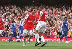 Arsenal V Chelsea 2006-07 Prints: Unforgettable Rivalry: Gilberto and Fabregas Goal - Arsenal Holds Chelsea to a 1-1 Draw