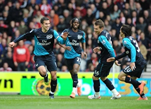 Stoke City V Arsenal 2011-12 Prints: United in Victory: Van Persie, Gervinho