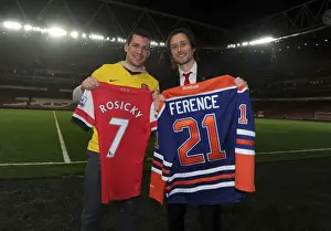 Unlikely Friends: Rosicky and NHL Player Ference Celebrate Arsenal's Victory (2013/14)