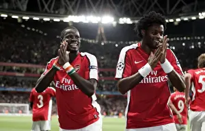 Arsenal V Celtic 2009-10 Prints: Unstoppable Duo: Arsenal's Triumph over Celtic - 3:1 Champions League Victory (26/8/09)