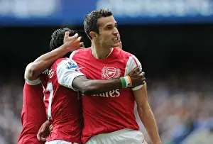 Chelsea V Arsenal 2011-12 Prints: Van Persie, Ramsey, and Gervinho: Celebrating Arsenal's Goal Against Chelsea (2011-12)