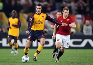 AS Roma V Arsenal 2008-9 Prints: Van Persie and Riise in a Thrilling UEFA Champions League Showdown: Arsenal vs. AS Roma