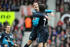 Stoke City V Arsenal 2011-12 Prints: Van Persie and Rosicky's Goal Celebration: Stoke City vs. Arsenal (2011-12)