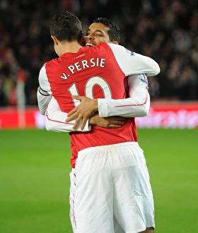 Arsenal V Fulham 2011-12 Prints: Van Persie and Santos in Action: Arsenal vs. Fulham (2011-12)
