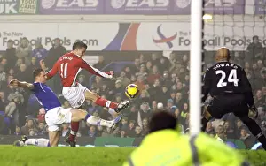 Everton V Arsenal 2008-9 Prints: Van Persie Stuns Everton: The Thrilling Moment of Equalizer at Goodison Park