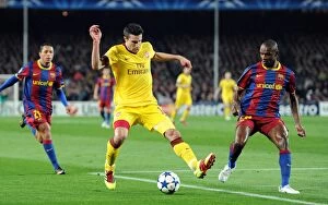 Images Dated 8th March 2011: Van Persie vs. Abidal: Barcelona's Triumph over Arsenal in the Champions League (2011)