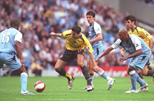 Manchester City V Arsenal 2006-7 Prints: Van Persie vs. Distin: Manchester City Edges Past Arsenal in FA Premiership Showdown