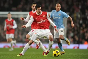 Arsenal V Manchester City 2010-11 Prints: Van Persie's Determined Standoff: Arsenal vs Manchester City