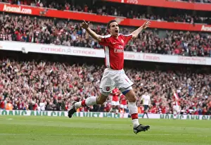 Arsenal V Tottenham 2009-10 Prints: Van Persie's Hat-Trick: Arsenal's 3-0 Dominance over Tottenham