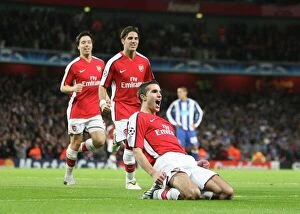 Arsenal v FC Porto 2008-09 Collection: Van Persie's Hat-Trick: Arsenal's 4-0 Victory Over FC Porto with Fabregas and Nasri