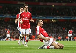 Arsenal v FC Porto 2008-09 Collection: Van Persie's Hat-Trick: Arsenal's Unforgettable 4-0 Victory Over FC Porto with Fabregas and Nasri