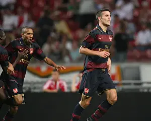 Ajax V Arsenal 2007-8 Prints: Van Persie's Triumph: Arsenal's Winning Moment at Ajax with Eboue and Clichy