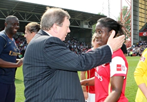 Vic Akers the Arsenal Ladis manager with Anita Asante (Arsenal) after the match