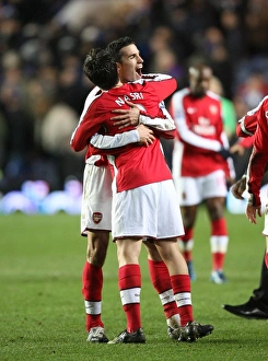 Chelsea V Arsenal 2008-09 Prints: Victory Celebration: Robin van Persie and Samir Nasri, Arsenal