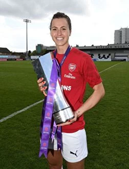 Images Dated 11th May 2019: Viki Schnaderbeck Lifts WSL Trophy: Arsenal Women Celebrate Championship Win over Manchester City