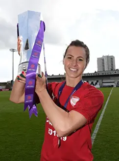 Arsenal Women V Manchester City Women 2018-19 Prints: Viki Schnaderbeck Lifts WSL Trophy with Arsenal After Manchester City Victory