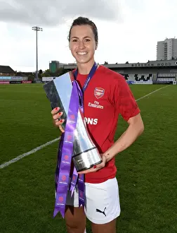 Arsenal Women V Manchester City Women 2018-19 Prints: Viki Schnaderbeck Lifts WSL Trophy: Arsenal Women Celebrate Championship Win over Manchester City