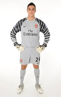 Previous Season Players Prints: Vito Mannone (Arsenal). Arsenal 1st Team Photocall and Membersday. Emirates Stadium