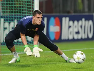 Montpellier V Arsenal 2012-13 Prints: Vito Mannone: Arsenal's Fortress in Montpellier - 2012 Champions League Showdown