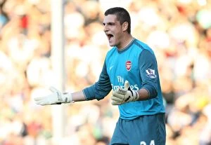 Fulham v Arsenal 2009-10 Collection: Vito Mannone's Winning Debut: Arsenal's 1-0 Victory Over Fulham in the Premier League