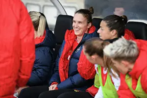 Viviane Miedema: Intense Focus on Arsenal Women's Bench During Arsenal vs Manchester City (2023-24)