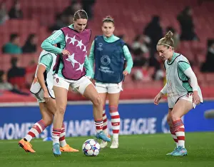 Arsenal Women V VfL Wolfsburg 2021-22 Prints: Viviane Miedema's Focus: Arsenal Women's UEFA Champions League Preparation vs