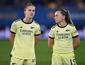 Barcelona V Arsenal Women 2021-22 Prints: Vivianne Miedema and Katie McCabe of Arsenal Prepare for FC Barcelona Clash in UEFA Women's Champions League