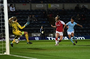 Arsenal Women V Manchester City Ladies - Continentail Cup Final Prints: Vivianne Miedema Scores Game-Winning Goal: Arsenal Women's Continental Cup Triumph over Manchester City