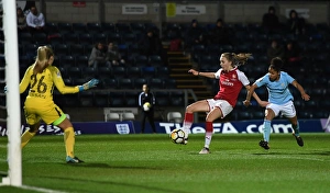 Arsenal Women V Manchester City Ladies - Continentail Cup Final Prints: Vivianne Miedema Scores the Winner: Arsenal Women vs Manchester City Ladies