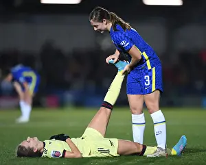 Vivianne Miedema Stretches Cramp in Intense Chelsea Women vs Arsenal Women FA WSL Clash