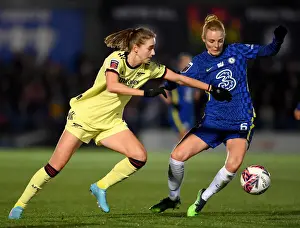 Chelsea Women V Arsenal Women 2021-22 Prints: Vivianne Miedema vs. Sophie Ingle: A Battle in the FA WSL Clash Between Chelsea Women and Arsenal Women