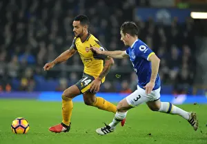 Everton V Arsenal 2016-17 Prints: Walcott vs Baines: A Football Rivalry Ignites at Goodison Park - Everton vs Arsenal