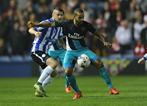 Sheffield Wednesday V Arsenal - Capital One Cup 2015-16 Prints: Walcott vs. Pudil: A Battle for Capital One Cup Supremacy
