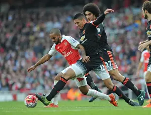 Arsenal V Manchester United 2015/16 Prints: Walcott vs Smalling: A Premier League Showdown - Arsenal vs Manchester United (2015/16)