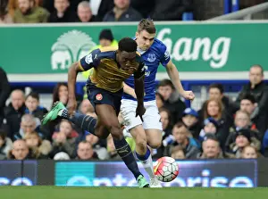 Everton V Arsenal 2015-16 Prints: Welbeck vs Coleman: A Premier League Battle at Goodison Park - Everton vs Arsenal, 2015-16