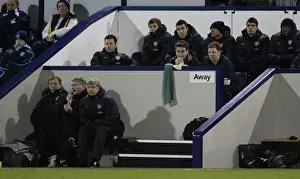West Bromwich Albion V Arsenal 2008-9 Prints: Wenger, Rice, and Akers: Arsenal's Triumphant Bench at The Hawthorns (3/3/2009)