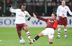 AC Milan V Arsenal 2007-8 Prints: William Gallas (Arsenal) Alberto Gilardino (AC Milan)