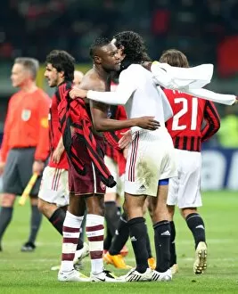 AC Milan v Arsenal 2007-8 Collection: William Gallas (Arsenal) and Alessandro Nesta (Milan) at the final whistle