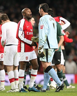 Arsenal V Plymouth Argyle - FA Cup 2008-09 Prints: William Gallas (Arsenal) Roman Larrieu (Plymouth)